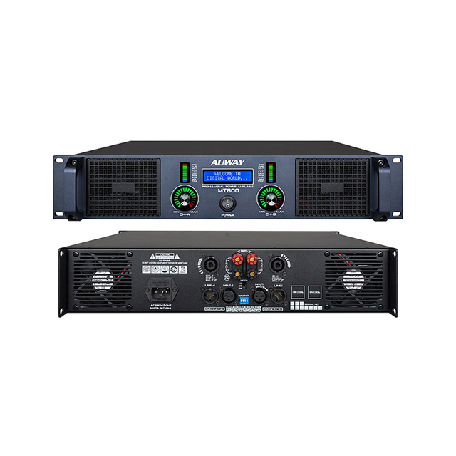 Auway MT800 Class H 2 Channel Subwoofer Sound Standard Power Amplifier 800Watt 2U Metal