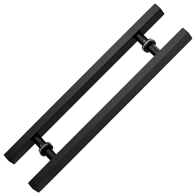 Modern Design Commercial Grade Stainless Steel Satin Nickel Finish Ladder Shaped Push Pull Door Handle Hotel Use Easy