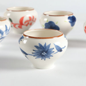 Hand Painted <b>Ceramic</b> <b>Cup</b> With Flower Pattern Oriental Style Single Mug For Tea Or Coffee - Product Image 3