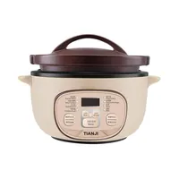 Tianji Electric Claypot玄米炊飯器小3.17クォート調整可能時間天然セラミックスロークッカー