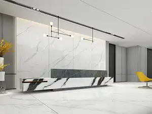 Piastrelle per pavimenti in porcellana di grande formato 160x320cm piastrelle in ceramica bianca in marmo dorato