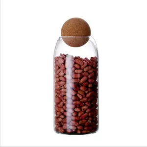 批发价格流行可用不同尺寸玻璃罐带软木球软木球盖玻璃罐带软木球盖玻璃罐