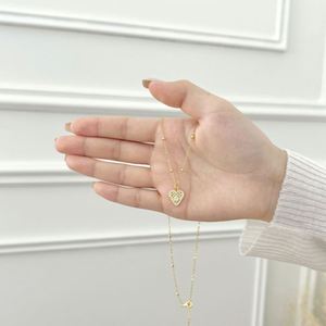 Dylam <b>Delicate</b> Fashion Jewelry Rhodium 18K Gold Plated 925 Silver Beads Chain 5A Zirconia Love Heart Pendant <b>Necklaces</b> for Gifts - Product Image 5
