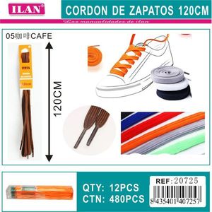 Lacci per scarpe Ilan 120 cm colore caffè per sneakers - Product Image 1