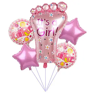 5 Buah Balon Pesta Bayi Balon Helium Mandi Bayi, Balon Merah Muda Bayi Perempuan Dekorasi Pesta Ulang Tahun, Pengungkap Jenis Kelamin,