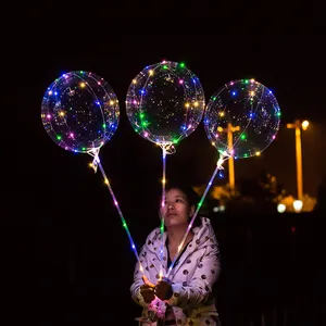 圣诞万圣节透明波波聚氯乙烯气球发光二极管波波多色气球