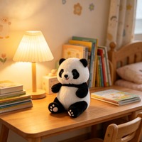 Lindo Peluche de Panda Regordete, Relleno de Algodón PP Súper Suave, ODM para Cumpleaños de Niños, Animal de Peluche con Peso