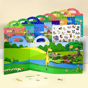 定制促销磁性拼图可重复使用卡通动物磁性贴纸书籍磁性绘图板儿童益智玩具