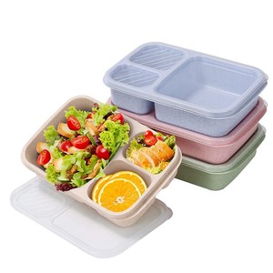 BPA free Wheat straw food storage container snack box meal prep containers bento lunch box for kids