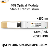 YTOPTO 40GB QSFP SR4 MMF 850nm MPO 100m Transceiver Optique Compatible avec NVIDIA Mellanox Arista Cisco pour Centres de Données IA, CE