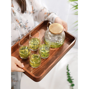 Nordic Mahogany Solid Wood <b>Tray</b> Rectangular <b>Serving</b> <b>Tray</b> For Tea And Snacks Small Medium <b>Large</b> Sizes - Product Image 3