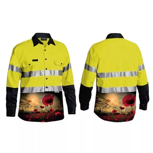 Chemises de travail de sécurité, couleur personnalisée, ruban réfléchissant argenté <span class=keywords><strong>FR</strong></span>, imperméable, résistant au feu, chemise de travail en coton pour hommes - Product Image 2