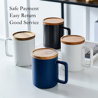 Logo gravé imprimé personnalisé noir mat blanc céramique thé eau tasse à café pour bureau hôtel cadeau