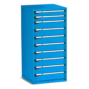 Fami Master Key Comfort <b>Drawer</b> Cabinet 9 <b>Drawers</b> 714x726x1500 Mm Dark Grey Ral7000 <b>Tool</b> Storage - Product Image 2