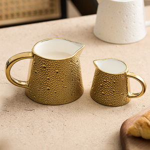 Pichet à crème en céramique avec bec <span class=keywords><strong>verseur</strong></span>, petit et grand, pour café, sauces et vinaigrettes – Vaisselle élégante pour restaurants - Product Image 4