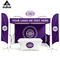 Tente publicitaire pour salon professionnel, impression par sublimation, tissu Oxford 420D imperméable, structure en aluminium, logo personnalisé, 10*10 pieds, intérieur/extérieur