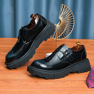 Mocassins pour hommes en cuir véritable haut de gamme, tendance, avec semelle épaisse, style Oxford décontracté, chaussures d'automne de haute qualité, antidérapantes et respirantes - Product Image 5