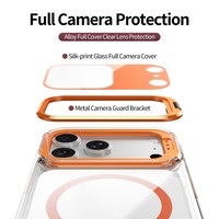 Coque de téléphone magnétique transparente avec support d'objectif pour iPhone 18/17 Pro Max 18 Pro, protection anti-chute aux quatre coins