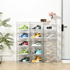 Boîte de rangement à chaussures pliable transparente à un seul niveau, pliable, portable, écologique, durable et empilable pour la vente en gros - Product Image 3