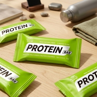 Barre protéinée au matcha et au lait, carré protéiné vert, collation énergétique faible en glucides, marque privée