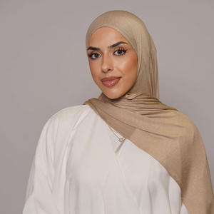 ฮิญาบผ้าเจอร์ซีย์ผ้าไม้ไผ่คุณภาพสูงผ้าเจอร์ซีย์ผ้าฮิญาบผ้าเจอร์ซีย์สีพื้น - Product Image 3