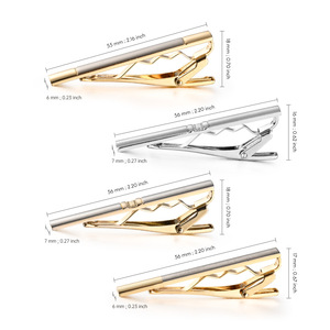 Clips de cravate pour hommes <span class=keywords><strong>KERONG</strong></span>, finition brossée élégante (motif nœuds en cuivre plaqué or) TIECLIP0722, accessoire essentiel pour costumes - Product Image 2