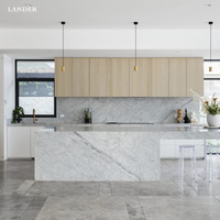 Landerstone Bianco Carrara Dalle de marbre pour mur et table dans la salle de bain Cuisine Nature Stone Carrara Dalle de marbre blanc