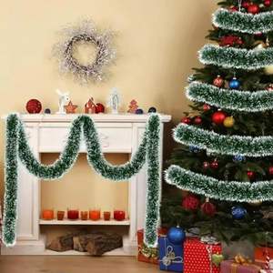 Decoración de Nochebuena, Accesorios para Árboles de Pino, Adornos Navideños Artificiales de Año Nuevo, Guirnalda de Oropel - Product Image 3