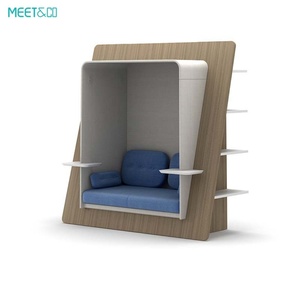 Office Working Studio Meeting Pod With Bookshelf and <b>Pad</b> Sectional Sofa Set for Living Room or Bedroom - Product Image 5