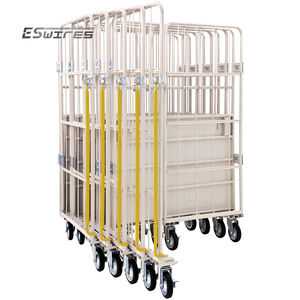 <span class=keywords><strong>Chariot</strong></span> industriel <span class=keywords><strong>pliable</strong></span> à conteneur de petit pain de logistique de grillage en acier en métal de 500 <span class=keywords><strong>kg</strong></span> - Product Image 4