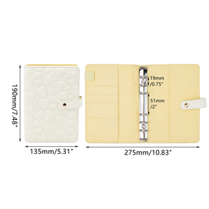 A6 chất kết dính bìa hình trái tim khâu PU da 6 vòng lá lỏng lẻo bơm lại máy tính xách tay Snap đóng cửa vòng Vòng chất kết dính - Product Image 6