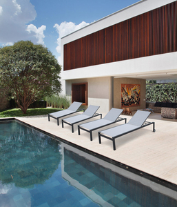 <strong>Cheap</strong> Wholesale Aluminum Outdoor Furniture Metal Garden Mesh <strong>Sunlounger</strong> Set for Pool Sun Loungers - Product Image 1