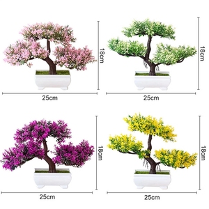 Maceta de árbol pequeño para bonsái, flores falsas, adornos en maceta para Decoración de mesa, habitación, Hotel, jardín, plantas artificiales - Product Image 4