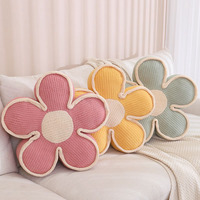 Oreiller décoratif à fleurs douces Coussin d'assise en forme de fleur de marguerite mignon Coussin de sol Fleurs Oreiller en peluche Oreillers de repos de lit de lecture