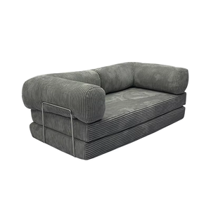<b>Modern</b> Compression <b>Sofa</b> <b>Bed</b> Set Fabric Sectional Modular Design Stainless Steel Legs Square Shape Vacuum Packed for Villa Living - Product Image 3