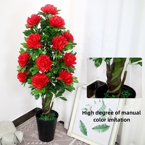 Cột Ngọc Bích Vàng 13 Hoa Mẫu Đơn Có Thể Tùy Chỉnh Cây Nhân Tạo Và Trang Trí Cây Hoa Hồng Đỏ - Product Image 2