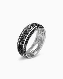Bague éternelle en diamant noir naturel et diamant de laboratoire pour homme, or blanc 14 carats, bague de fiançailles pour homme, bague en diamant noir - Product Image 3