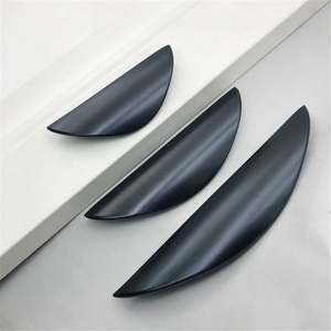 Bronze Modern Die-Cast Curved Half-Buckle Cabinet <b>Door</b> Drawer Handle for Wardrobe Solid Crescent Design Shape Single Hole - Product Image 2