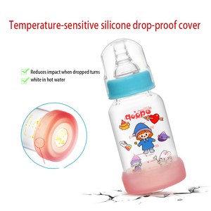 Bouteille de lait <span class=keywords><strong>en</strong></span> <span class=keywords><strong>verre</strong></span> personnalisée pour bébés <span class=keywords><strong>nouveau</strong></span>-nés, 60 ml, 120 ml, sans BPA, logo personnalisé, bouteille à large ouverture - Product Image 4