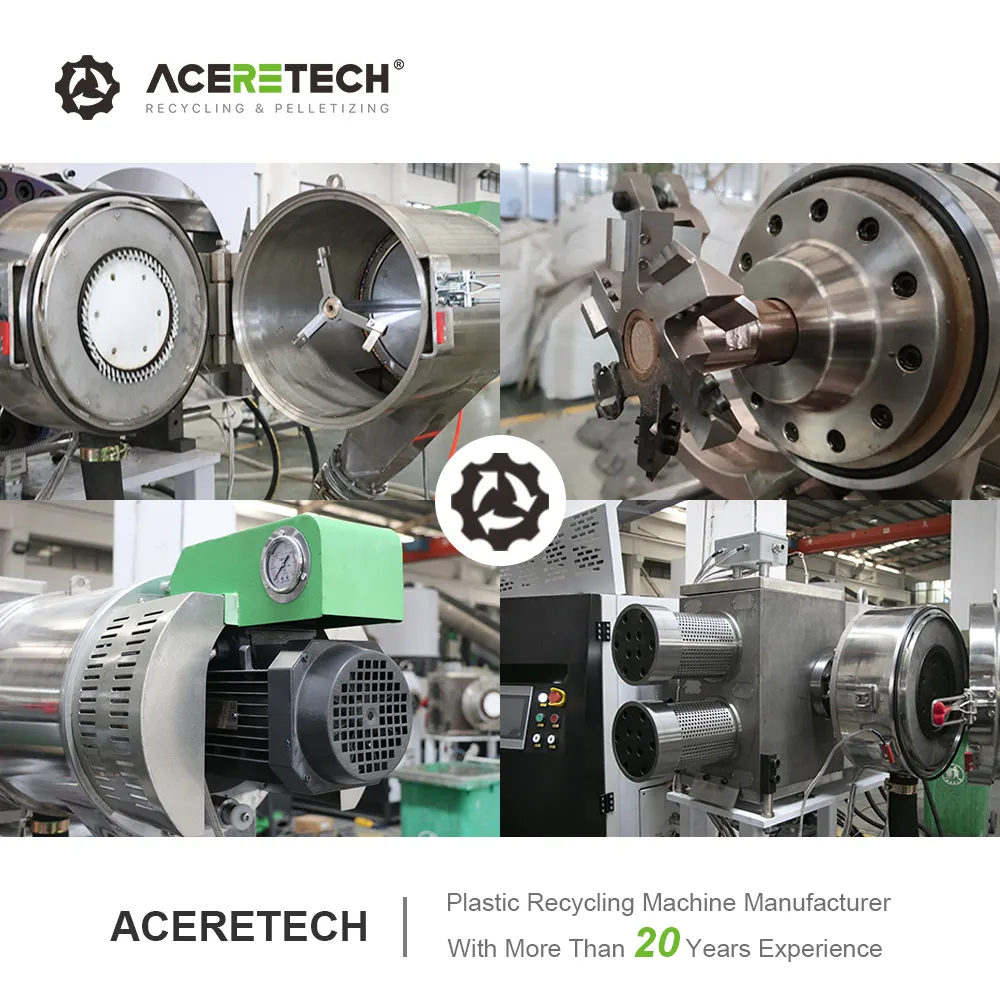 High Output 500-1000kg/h Plastic PP/PE/LDPE/HDPE Bags/Films Recycling Pellet Production Line Granulator Machine ACS-PRO