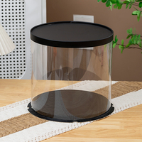 Promotion Design simple et élégant élégant rond noir grandes boîtes d'emballage de gâteau