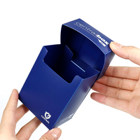 Boîte de jeu pliable de qualité supérieure en PP recyclable bleu personnalisé, épaisseur 5 mm, pour 80 cartes