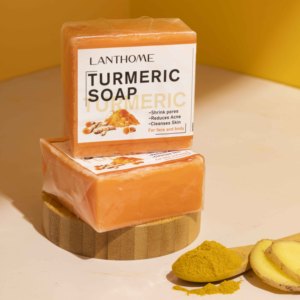 Jabón <span class=keywords><strong>de</strong></span> Cúrcuma Orgánico OEM con <span class=keywords><strong>Aceite</strong></span> <span class=keywords><strong>de</strong></span> <span class=keywords><strong>Coco</strong></span>, Jabón Facial Blanqueador y Limpiador Eficaz - Product Image 4