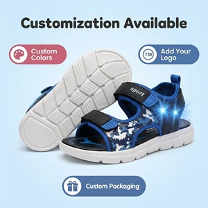 Sandales pour tout-petits garçons, motif étoile, LED clignotantes, chaussures décontractées, tige respirante, semelle légère en EVA, antidérapantes, sandales d'extérieur - Product Image 4
