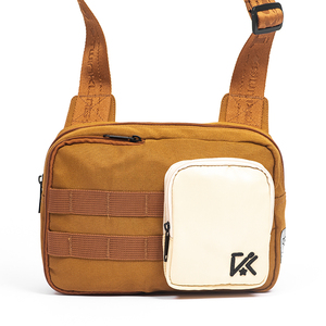 Bolso 2 en 1 de hombro y cintura, diseño OEM de fábrica, estilo casual, tela RPET, plegable y ecológico con cinta jacquard. - Product Image 1