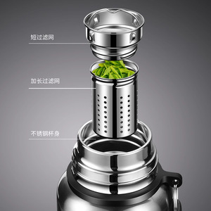 Stainless Steel <b>Thermos</b> With Double Filter Mesh For Tea Brewing Travel Use 316 Stainless Steel Insulated Water <b>Bottle</b> - Product Image 1