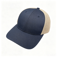 Casquette Trucker Richardson 112 à 6 Panneaux avec Logo Brodé Personnalisé, Patch en Cuir, Maille Unie, Fermeture Snapback, Respirante pour Sports de Plein Air