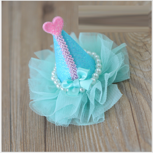 Con Chó Phụ kiện mũ Mũ hoa Pet tóc Clip - Product Image 4