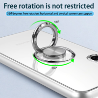 Coque de Téléphone Transparente avec Bague de Support Rotative à 360° pour Samsung S24