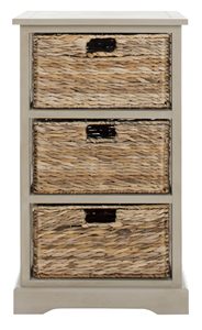 Bộ sưu tập nhà halle đau khổ trắng 3 wicker giỏ lưu trữ bên bảng, mây gỗ bên bảng cho phòng khách, giường bên - Product Image 3